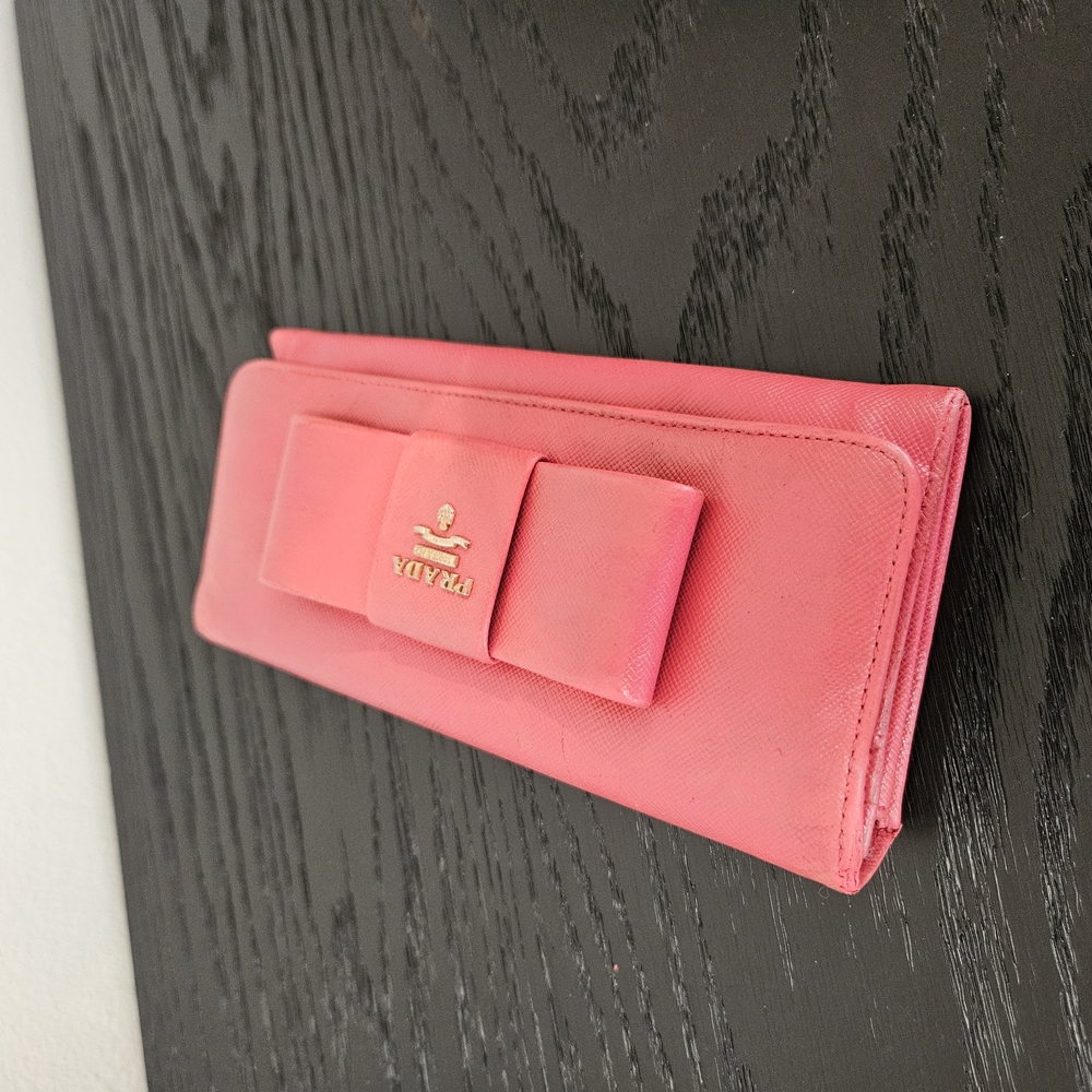 Prada Pink Bow Clutch (COA) - Picture 13 of 16
